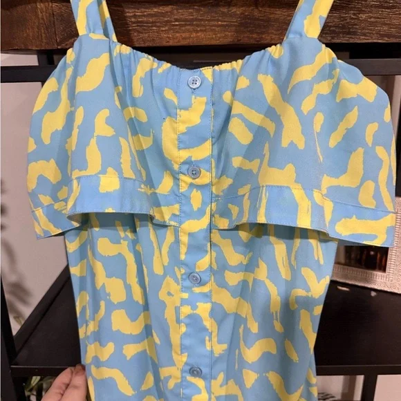 Derek Lam Blue and Yellow Maxi Dress - Picture 8 of 10